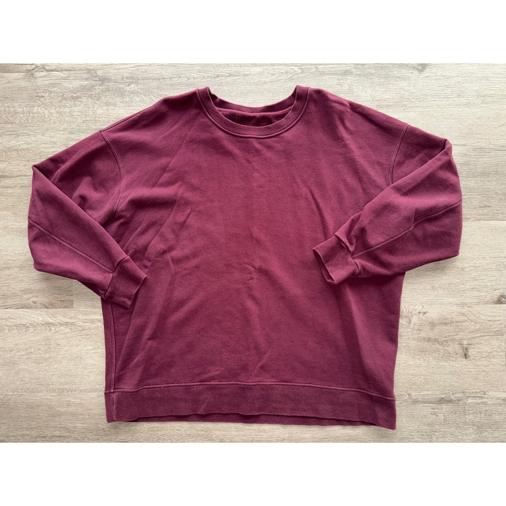Lululemon Women's Maroon Red Crewneck Sweatshirt, XL